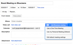 BlueJeans for Google Calendar