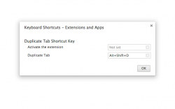 Duplicate Tab Shortcut Key